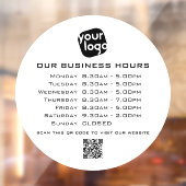 Voeg uw logo tekst QR-code openingsuren toe Raamsticker (Vel 2)