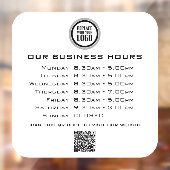 Voeg uw logo-tekst QR-code Zakelijke openingstijde Raamsticker (Vel 2)