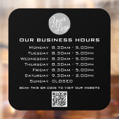 Voeg uw logo-tekst QR-code Zakelijke openingstijde Raamsticker (Vel 2)