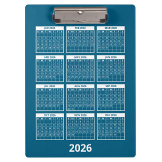 Voeg Uw Logo Toe 2026 Jaarkalender Klembord