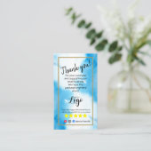 VOEG UW LOGO toe dank u bestelling insert blauw wa Visitekaartje (Staand voorkant)