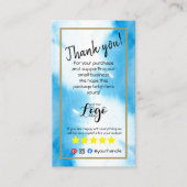 VOEG UW LOGO toe dank u bestelling insert blauw wa Visitekaartje (Voorkant)