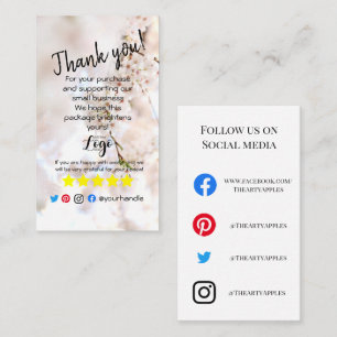 VOEG UW LOGO toe dank u bestelt insert roze bloese Visitekaartje