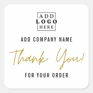 Voeg uw Logo toe Dank u voor uw bestelling Vierkante Sticker