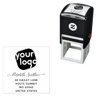 Voeg uw logo toe Eenvoudig Elegant Zakelijk Profes Zelfinktende Stempel