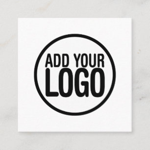 Voeg uw logo toe Eenvoudig Minimalistisch Bewerkba Vierkante Visitekaartje