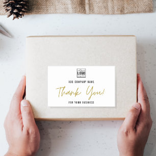Voeg uw Logo toe Hartelijk dank voor uw bedrijf Rechthoekige Sticker