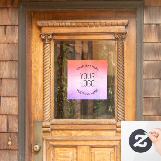 Voeg uw logo toe | Kleurrijke zonsondergang Gradië Raamsticker (Huis Deur)