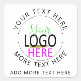 Voeg uw logo toe Maak uw eigen kleine bedrijf  Vierkante Sticker