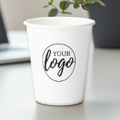 Voeg uw Logo toe - minimale witte achtergrond van Papieren Bekers