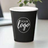 Voeg uw Logo toe - minimale zwarte achtergrond van Papieren Bekers