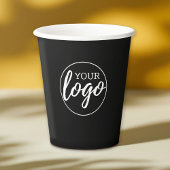 Voeg uw Logo toe - minimale zwarte achtergrond van Papieren Bekers