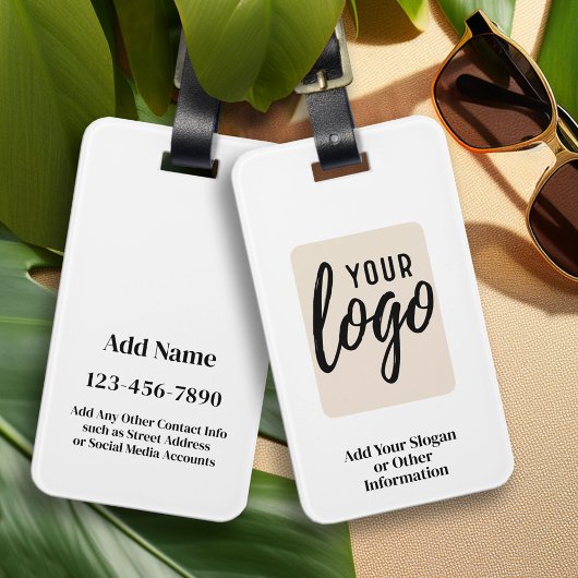 Voeg uw logo toe Modern Minimalistisch Professione Bagagelabel