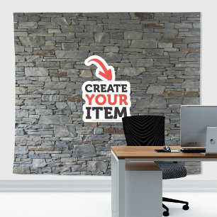 Voeg uw logo toe Stone Slates Zoom Achtergrond Cor Wandkleed