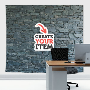 Voeg uw logo toe Stone Slates Zoom Achtergrond Ste Wandkleed