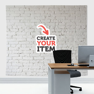 Voeg uw logo toe Zoom Achtergrond Muur Bakstenen W Wandkleed
