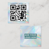 Voeg Uw Logo van het Bedrijf toe QR DIY Holographi Vierkante Visitekaartje (Voorkant / Achterkant)