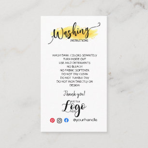 VOEG UW LOGO wasinstructies ZORGKAARTEN TOE Visitekaartje