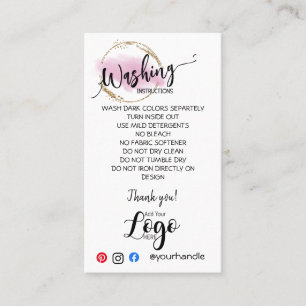 VOEG UW LOGO wasinstructies ZORGKAARTEN TOE Visitekaartje