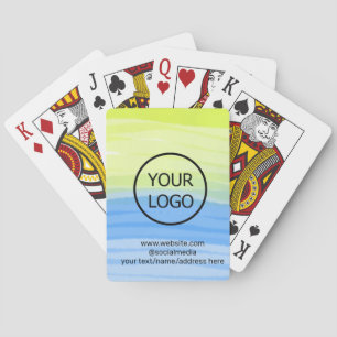 voeg uw logo zakelijke naam tekst waterverf adres pokerkaarten