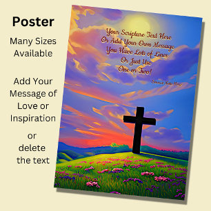 Voeg Uw Manuscript toe, Christelijk Kruis bij Zonn Poster