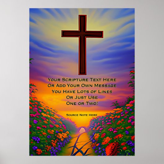 Voeg Uw Manuscript toe, Christelijke Zonnesettuin  Poster (Voorkant)