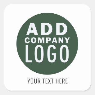 Voeg uw merk bedrijfslogo toe vierkante sticker