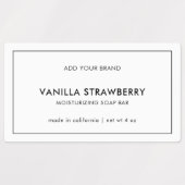 Voeg uw merk en minimalistisch modern productlabel labels (Design 1)