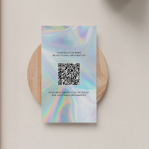 Voeg uw merk Logo en QR-code DIY Holographic toe Visitekaartje