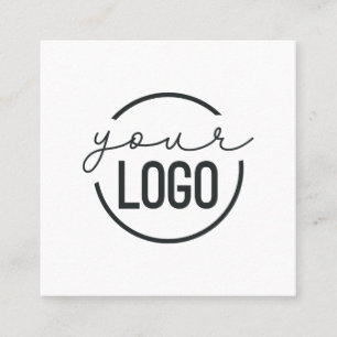 Voeg uw minimale eenvoudige witte Logo toe Vierkante Visitekaartje