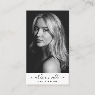 Voeg uw minimale verticale foto van Logo toe: wit Visitekaartje