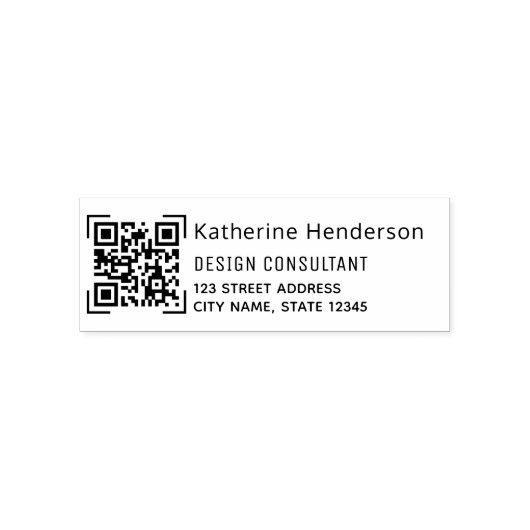 Voeg uw | MODERN BUSINESS LOGO QR CODE ADRES Zelfinktende Stempel (Design)