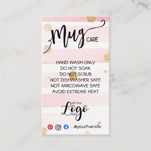 VOEG UW mok CARE CARDS vinyl business MET LOGO TOE Visitekaartje (Voorkant)