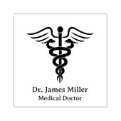 Voeg uw naam toe Medisch symbool Dokter Verpleegst Rubberstempel (Afrduk)