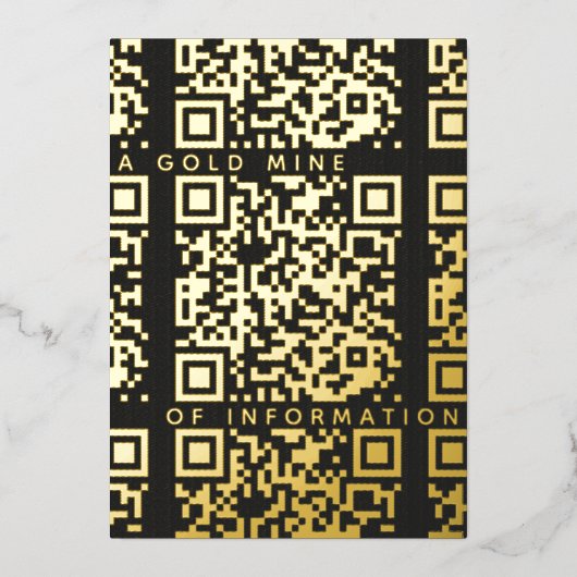 Voeg uw QR Code Black & Gold Funny Discount Kaart  (Voorkant)