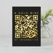 Voeg uw QR Code Black & Gold Funny Discount Kaart  (Staand Voorkant)