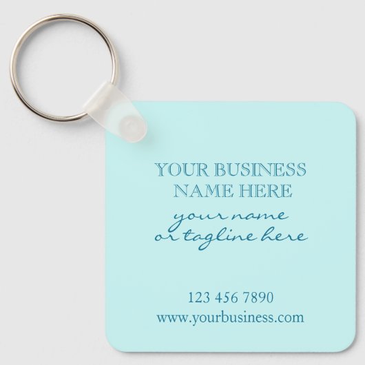 Voeg uw QR Code promotionele Business Cool Aqua to Sleutelhanger (Voorkant)