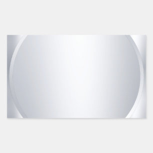 Voeg uw tekst elegante metaalachtige zilveren blan rechthoekige sticker