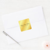 Voeg uw tekst naam monogram script typografie toe vierkante sticker (Envelop)