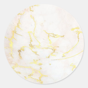 Voeg uw tekst toe Goud Marmer Blank Modern Eerlijk Ronde Sticker