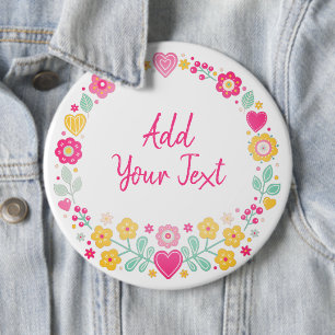 Voeg uw tekst toe / Kies uw lettertypen Ronde Button 6,0 Cm