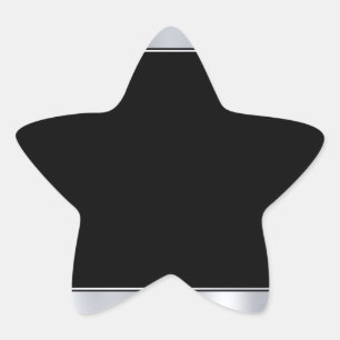 Voeg Uw Tekst Toe Lege Nep Zilver Zwarte Sjabloon Ster Sticker