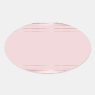 Voeg uw tekst toe Lege sjabloon Modern Roze Goud Ovale Sticker