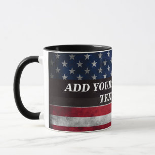 Voeg uw tekst toe op Amerikaanse vlag  Mok