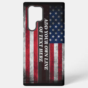 Voeg uw tekst toe op Amerikaanse vlag  Samsung Galaxy Hoesje