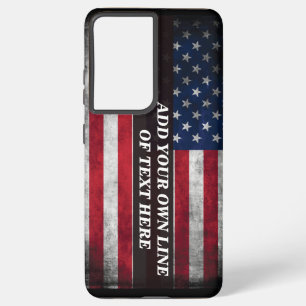 Voeg uw tekst toe op de Amerikaanse vlag  Samsung Galaxy Hoesje