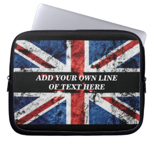 Voeg uw tekst toe op Engelse vlag Kussenhoes Laptop Sleeve