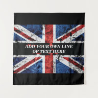 Voeg uw tekst toe op Engelse vlag Kussenhoes