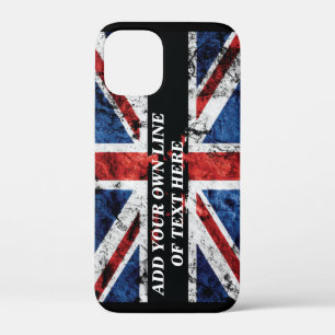 Voeg uw tekst toe op Engelse vlag Kussensloop iPhone 12 Mini Hoesje