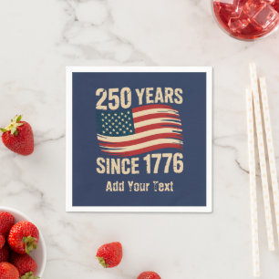 Voeg Uw Tekst Vintage Grunge Amerikaanse Vlag USA Servet